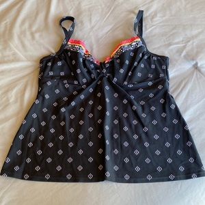 Lascana Black and white printed tankini size 36B NWT